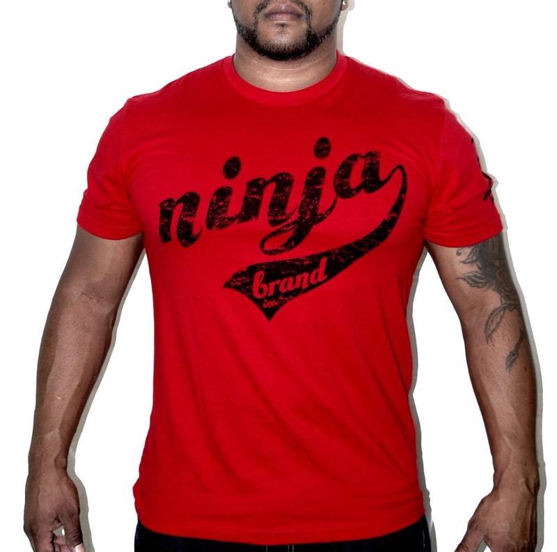 Red NBI Logo - Men's NBI Logo Vintage T Shirt Like A Ninja