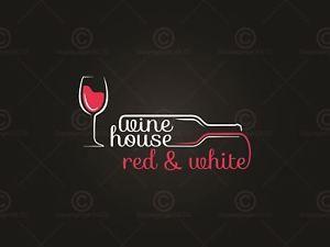 Red White Food Stores Logo - PAINTING DRAWING DESIGN FOOD DRINK RED WHITE WINE GLASS ART PRINT