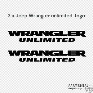 Jeep Wrangler Logo - 2x Jeep Wrangler Unlimited logo Sticker Decal - MOAB SAHARA RUBICON ...