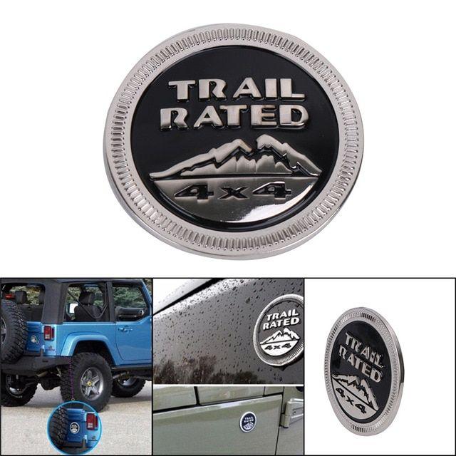Jeep Wrangler Logo - 3D Metal Solid Steel Sticker Emblem Badge For Jeep Wrangler Logo