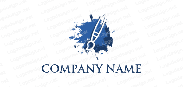 Blue Paint Splatter Logo - line brush on paint splatter | Logo Template by LogoDesign.net