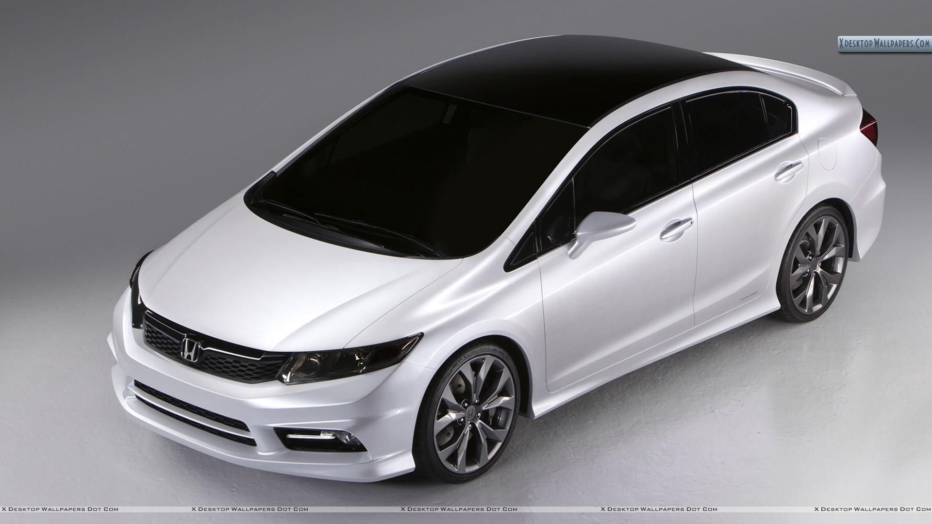 Black and White Honda Civic Logo - White Color Honda Civic Top Pose Wallpaper