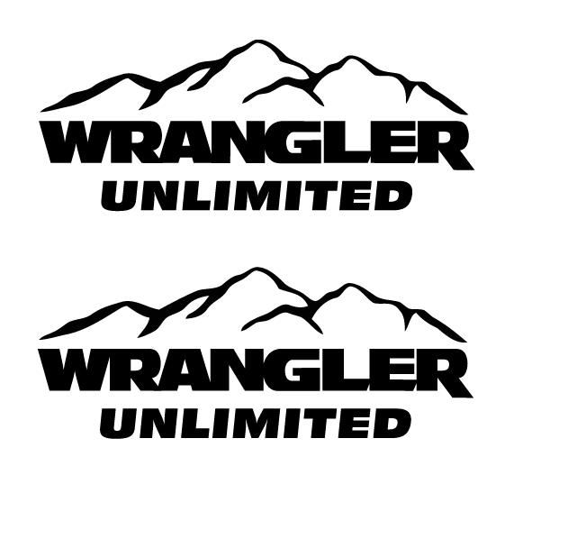 Jeep Wrangler Unlimited Logo - Jeep Wrangler Unlimited fender 4 x 10 Set of 2 Jeep Decal Stickers ...