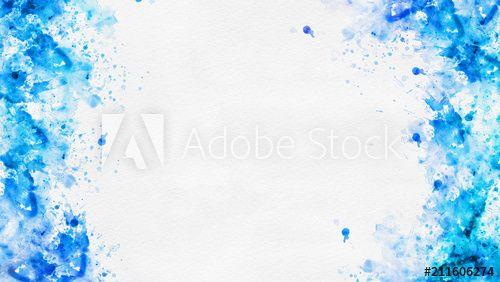 Blue Paint Splatter Logo - Abstract blue paint splatter borders on white - Buy this stock ...