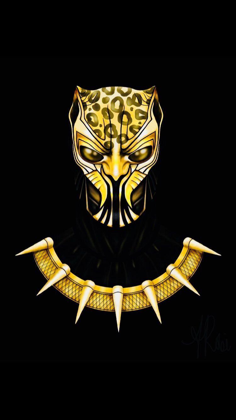 Gold and Black Panther Logo - Gold Jaguar | Marvel Universe | Black panther, Panther, Black ...