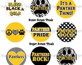 Gold and Black Panther Logo - Black panther mascot | Etsy