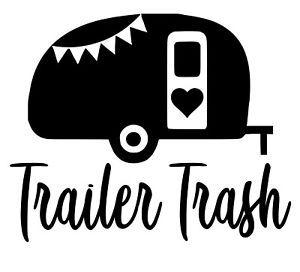 White Trash Logo - Trash Camper Decal Sticker ***AVAILABLE IN 20 COLORS***
