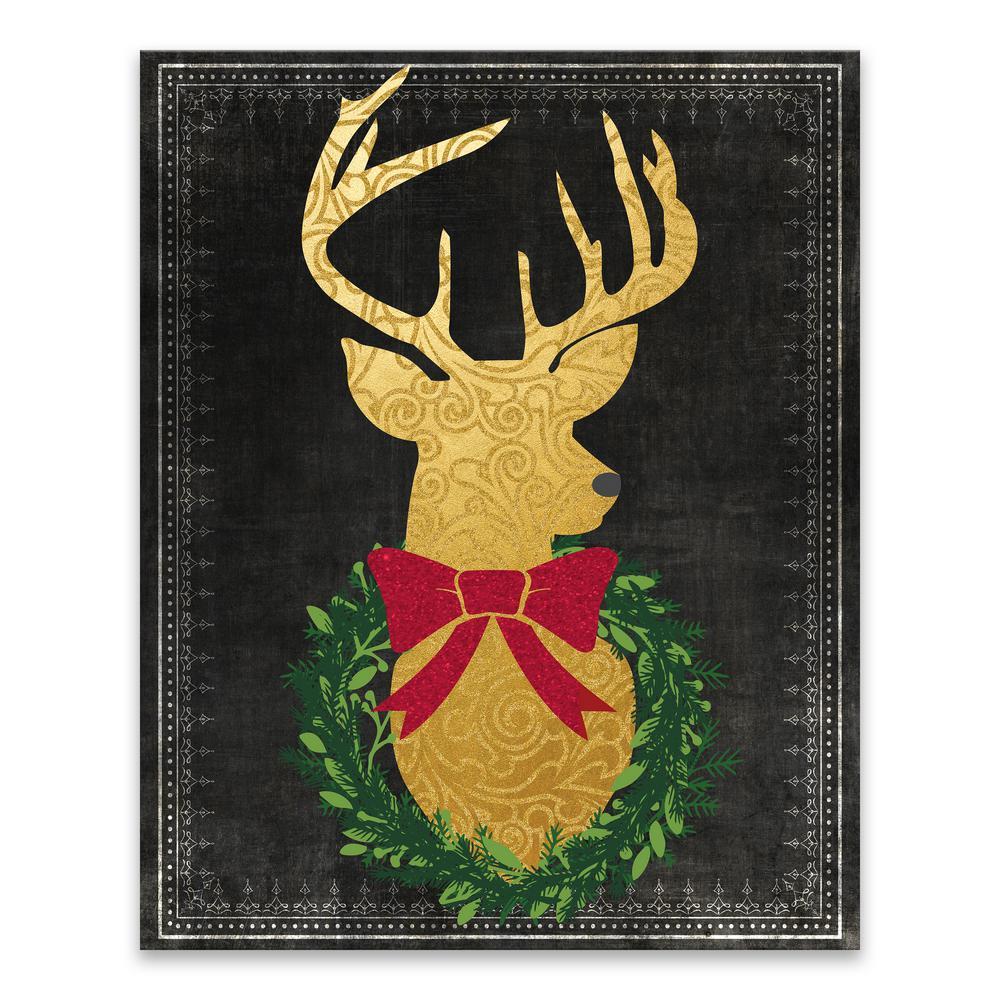 Green and Gold Reindeer Logo - Artissimo Designs Reindeer Head by Lot26 Studio Printed Canvas
