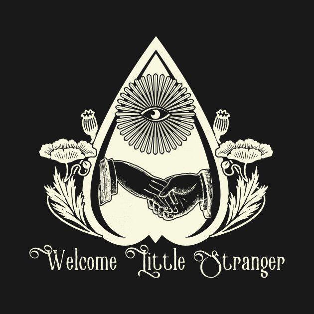 Goth Flower Logo - Welcome Little Stranger Poppies And Planchette Logo Gothic T Shirt