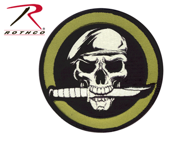 Military Skull Logo - Military Skull & Knife Patch with Hook Back. Military patches