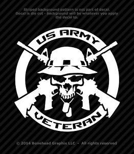Military Skull Logo - Army Veteran Logo Decal Skull Military Vinyl Decal Window Sticker ...