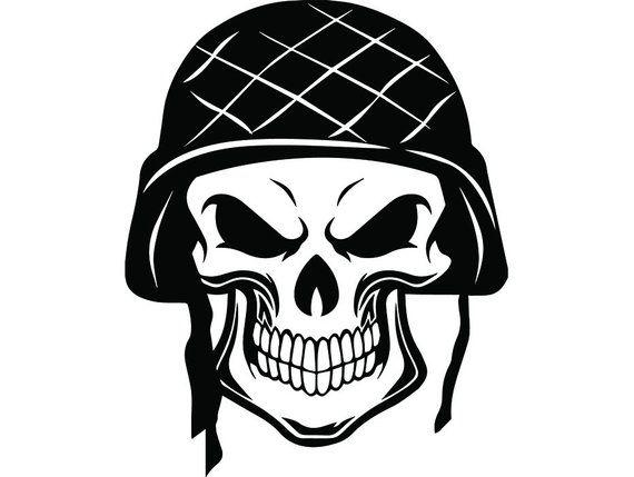 Military Skull Logo - Military Skull 11 Skeleton Bullet Army Helmet Machine Gun | Etsy