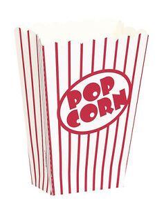 Red White Food Stores Logo - 16 Small POPCORN BOXES - Red/White Stripes(Party/Food/Retro ...