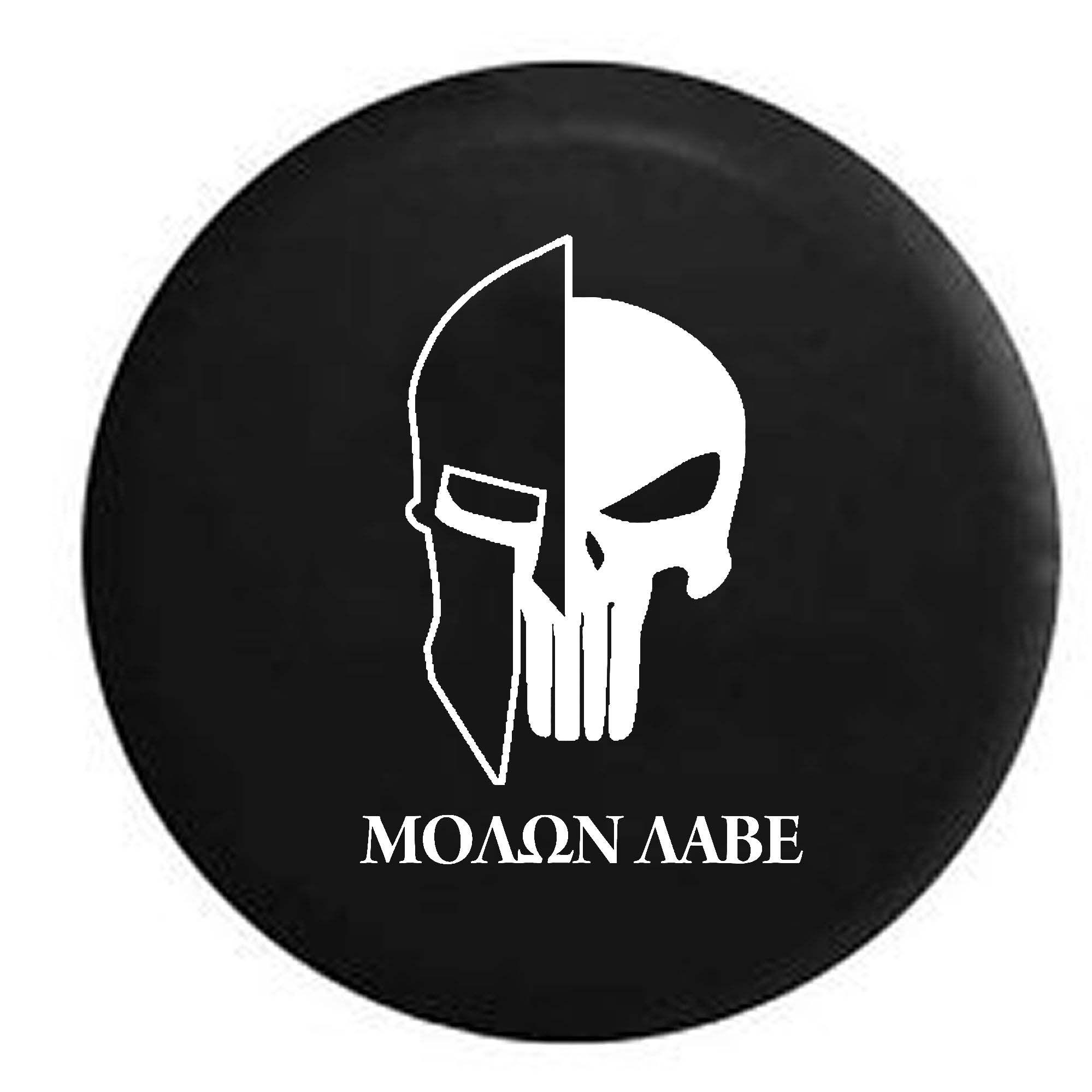 Military Skull Logo - Punisher Skull Molon Labe Spartan Helmet Military Spare Tire Cover
