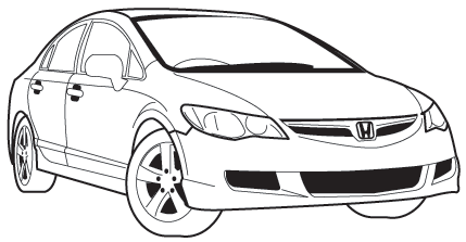 Black and White Honda Civic Logo - Honda