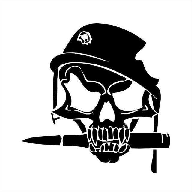Military Skull Logo - Car Covers 14.8*15CM Army Skull Bullet In Military Helmet With Shot ...