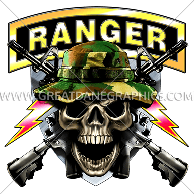 Military Skull Logo - Army Ranger Skull. Production Ready Artwork For T Shirt Printing