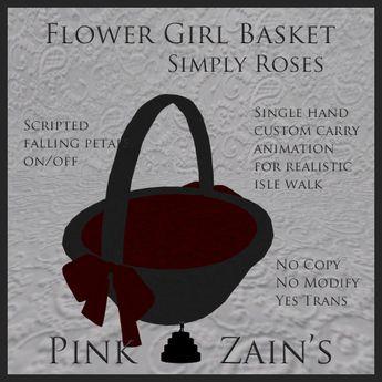 Goth Flower Logo - Second Life Marketplace - Simply Roses - Flower Girl Basket - Goth ...