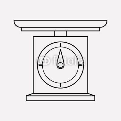 Kitchen App Logo - Kitchen scales icon line element. Vector illustration of kitchen