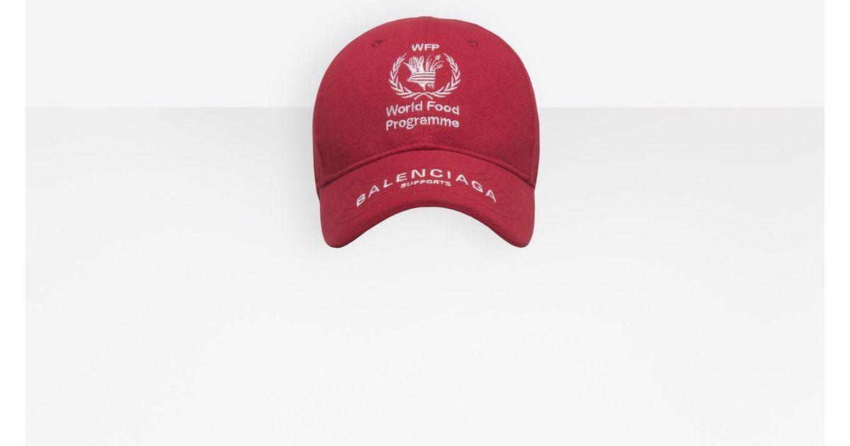 Red White Food Stores Logo - Balenciaga World Food Programme Cap in Red for Men