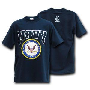 US Navy Official Logo - Blue United States US USA Navy Official Seal Logo T-Shirt T-Shirts ...