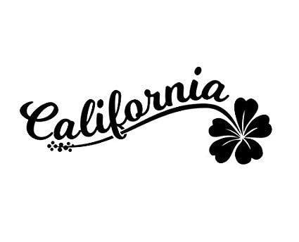 California Flower Logo - Cali California flower Vinyl Decal Sticker BLACK