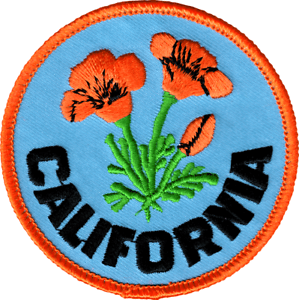 California Flower Logo - Orange California Poppies Flowers State Ca Embroidered Sew