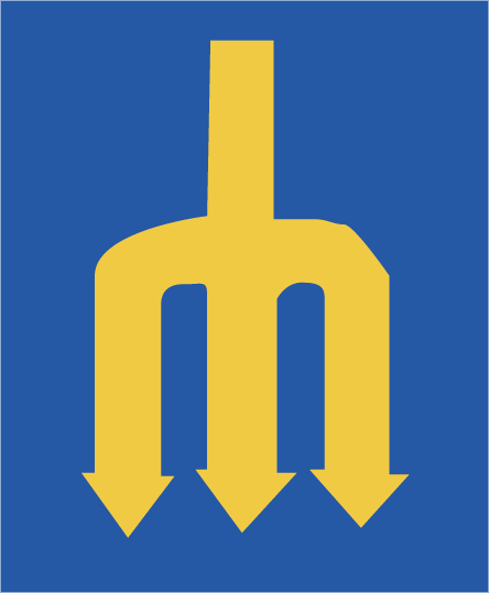 Baseball M Logo - Seattle Mariners Logo - Yellow pitchfork forming m on blue ...