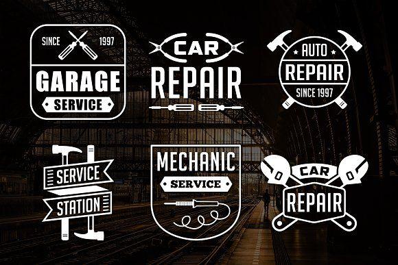 Mechanic Logo - Vintage Mechanic Logo & Badge Logo Templates Creative Market