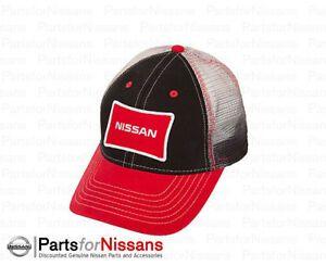 Red Black White Logo - OFFICIALLY LICENSED NISSAN TRUCKER CAP HAT RED BLACK WHITE WITH LOGO ...