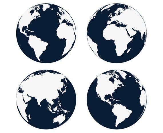 Earth Vector Logo - Earth Globe Planet World Map Map of the earth | Etsy