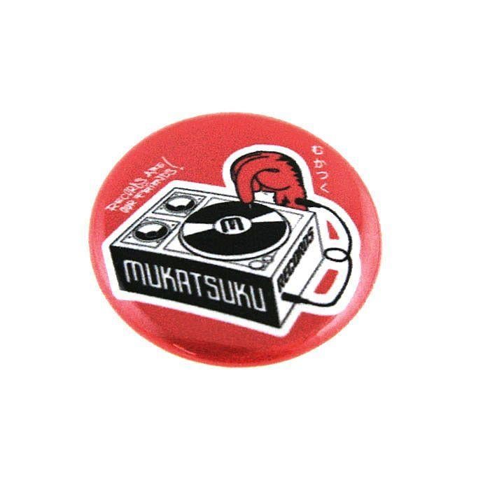 Red Black White Logo - MUKATSUKU Mukatsuku Red Button Badge button badge with red, black