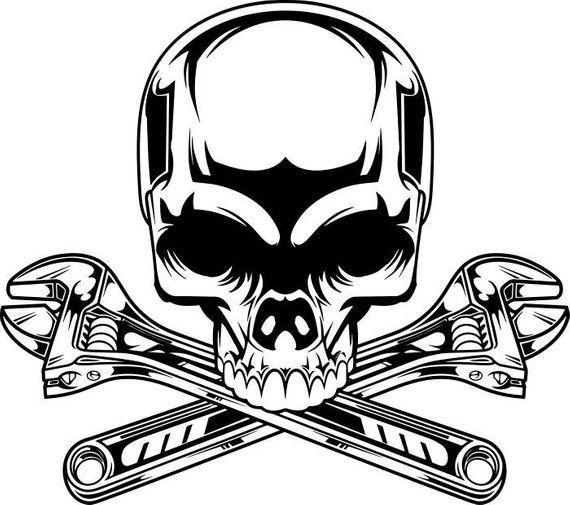 Mechanic Logo - Mechanic Logo 2 Skull Wrench Crossed Engine Car Auto