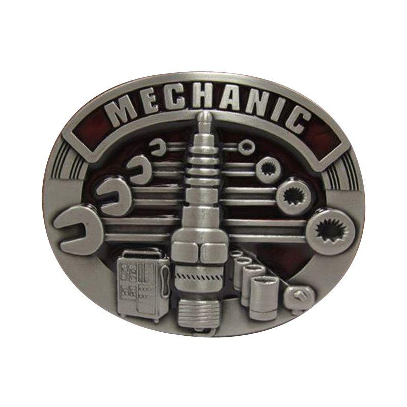 Mechanic Logo - Christmas gift clothing men belt buckle metal cowboy designer
