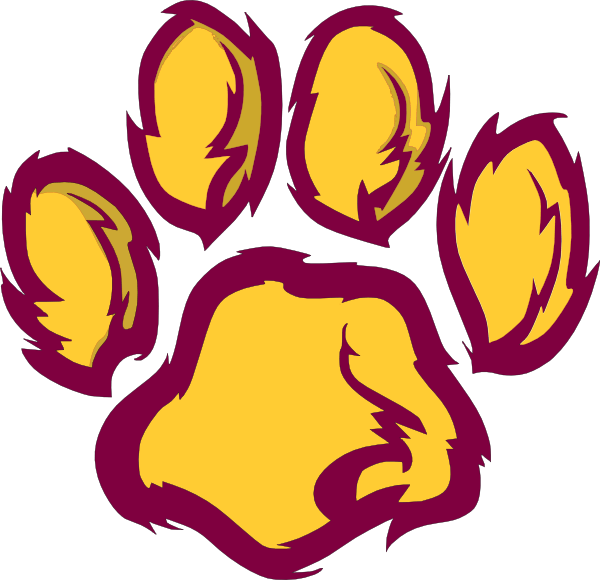 Maroon and Gold Football Logo - Panther Paw - Maroon & Gold Clip Art at Clker.com - vector clip art ...