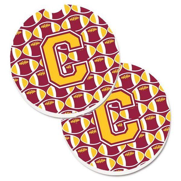 Maroon and Gold Football Logo - Shop Letter C Football Maroon & Gold Set of 2 Cup Holder Car Coaster ...