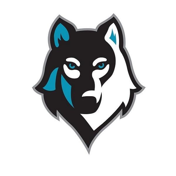 Black and Blue Wolf Logo - Yorkson Creek Middle Creek Wolves Logo. You