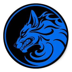 Black and Blue Wolf Logo - Blue Wolf Stickers & Labels | Zazzle UK