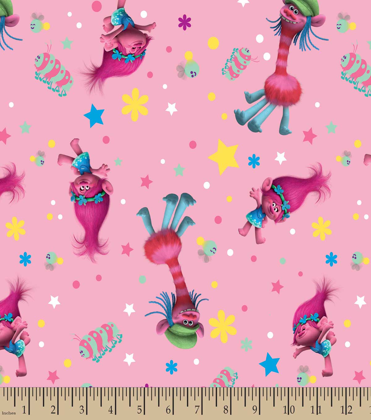 Poppy Troll Logo - Dreamworks Trolls Print Fabric - Poppy and Cooper | JOANN