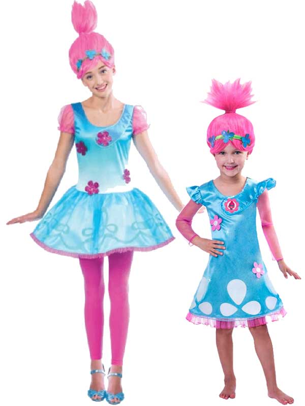 Poppy Troll Logo - OFFICIAL UK Child Trolls Poppy Troll Fancy Dress Costume & Wig Kids ...