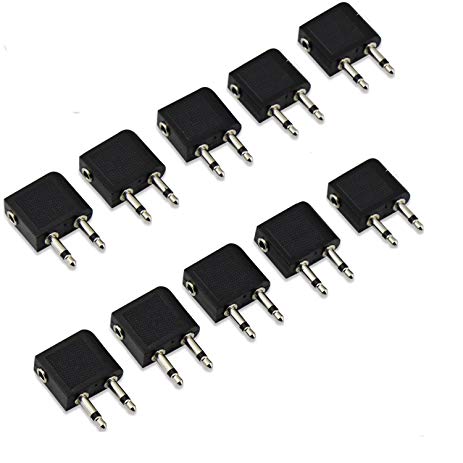 Black Prong Airline Logo - Amazon.com: Ocr TM 10 Pcs Airline Adapters Converts A Dual-prong ...