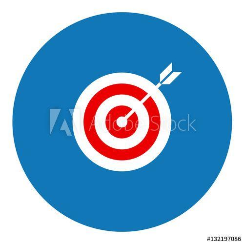 Red and Blue Circle Arrow Logo - Target and arrow illustration - Flat design icon - filled circle ...