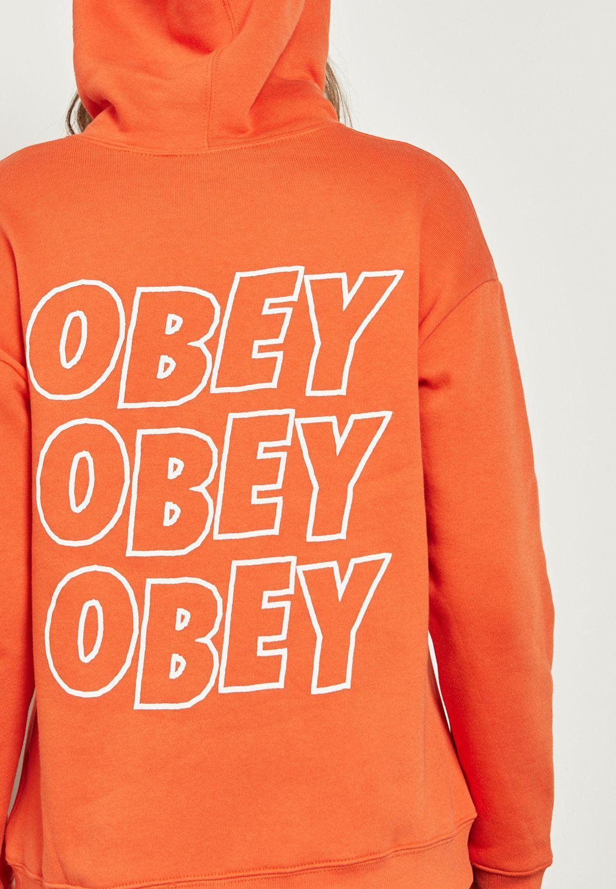 Obey Orange Logo - Shop Obey orange Logo Back Hoodie 212571173 for Women in Qatar ...