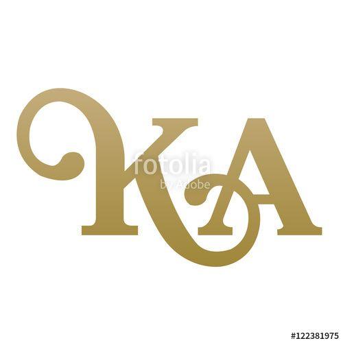 Ka Logo - Vector Golden Letter K A Logo