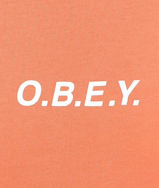 Obey Orange Logo - Obey O.B.E.Y. Dusty Orange T Shirt