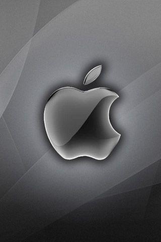 B in Apple Logo - Metallic Apple Logo. Metallic Apple Logo iPhone wallpaper