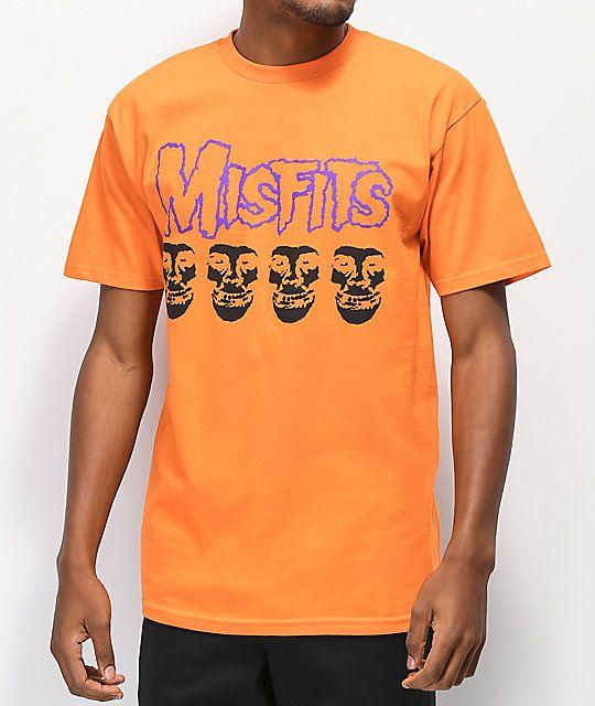 Obey Orange Logo - Obey x Misfits Fiend Skull Orange T-Shirt | Zumiez