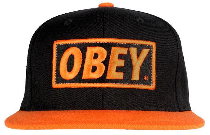 Obey Orange Logo - Obey Black & Orange Snapback Caps Wholesale,new era snapbacks caps ...