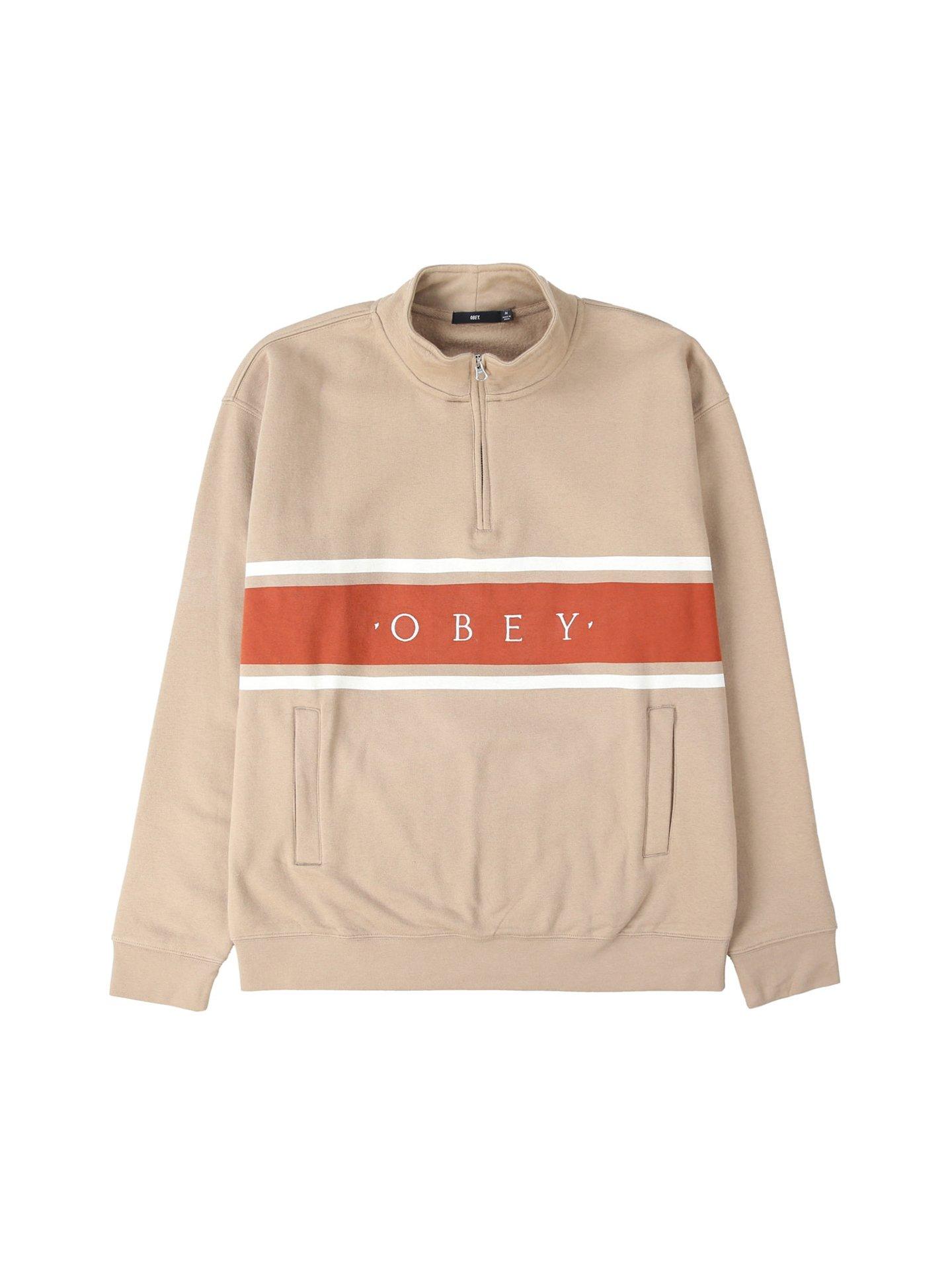 Obey Orange Logo - Gaze Mock Neck Zip Up