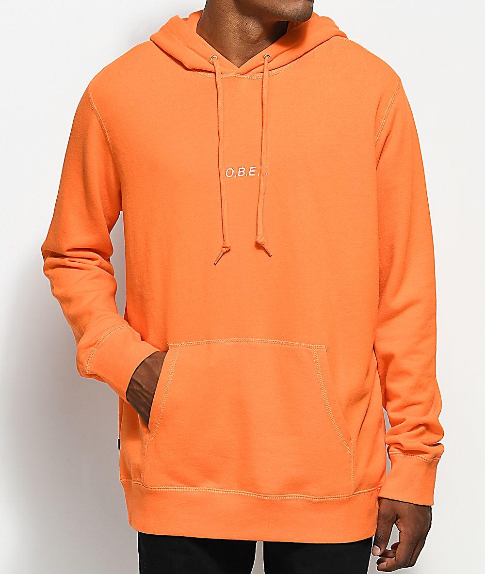 Obey Orange Logo - Obey Corsaire Orange Pullover Hoodie 80707 Corsaire orange Hoodie by ...